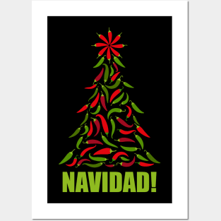 Red and Green Chile Navidad Tree Posters and Art